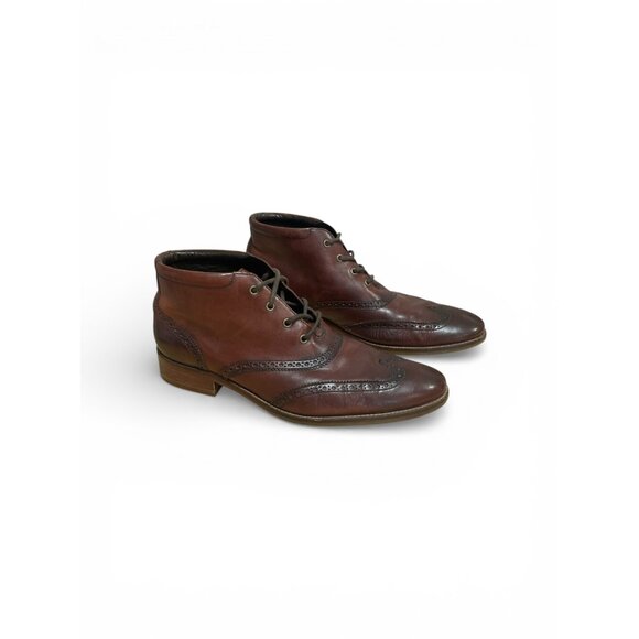 Cole Haan Liam Chukka II Men\'s 10 Wingtip Leather Ankle Boots Brogue Lace C11053 main image 5